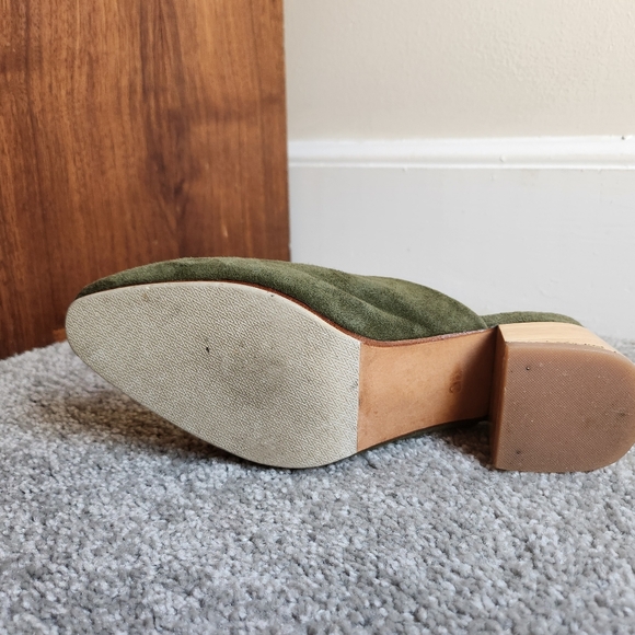 JAMES | SMITH 'Cafe Society' Mules - Green Suede - Picture 6 of 8